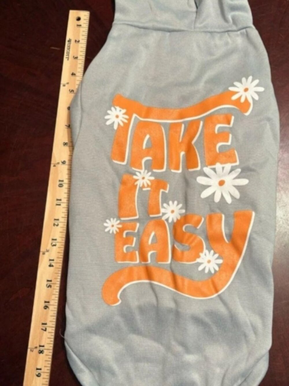 "Take It Easy" Light Gray Dog Hoodie